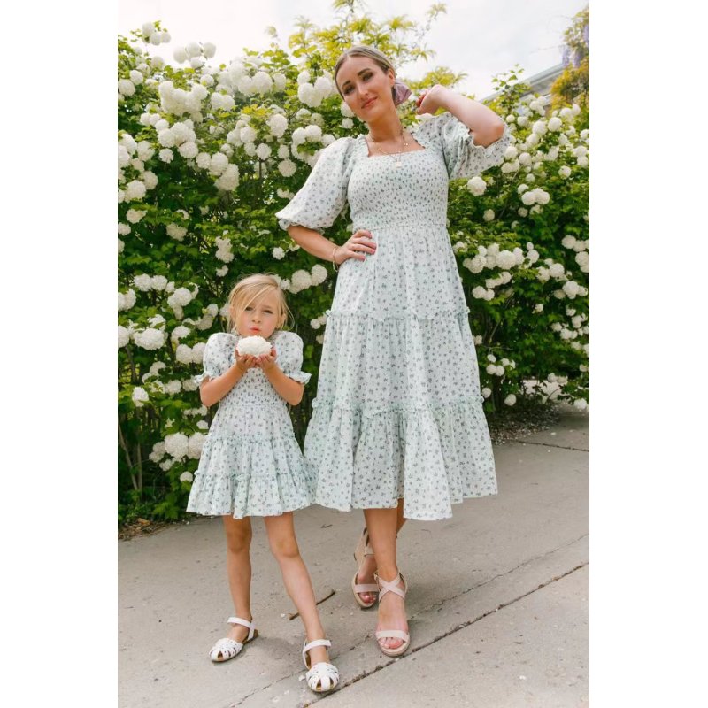 Conyson Summer Mother Daughter Matching Chiffon Long Dresses Clothing Kids Mom And Daughter Set Mommy And Me Elegant Dress