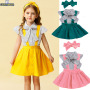 Conyson Princess Spring and Summer New kids Short Dot Sleeves Cotton Skirt 3pcs Boutique Baby Girl Clothes Sets For 1-6 Years