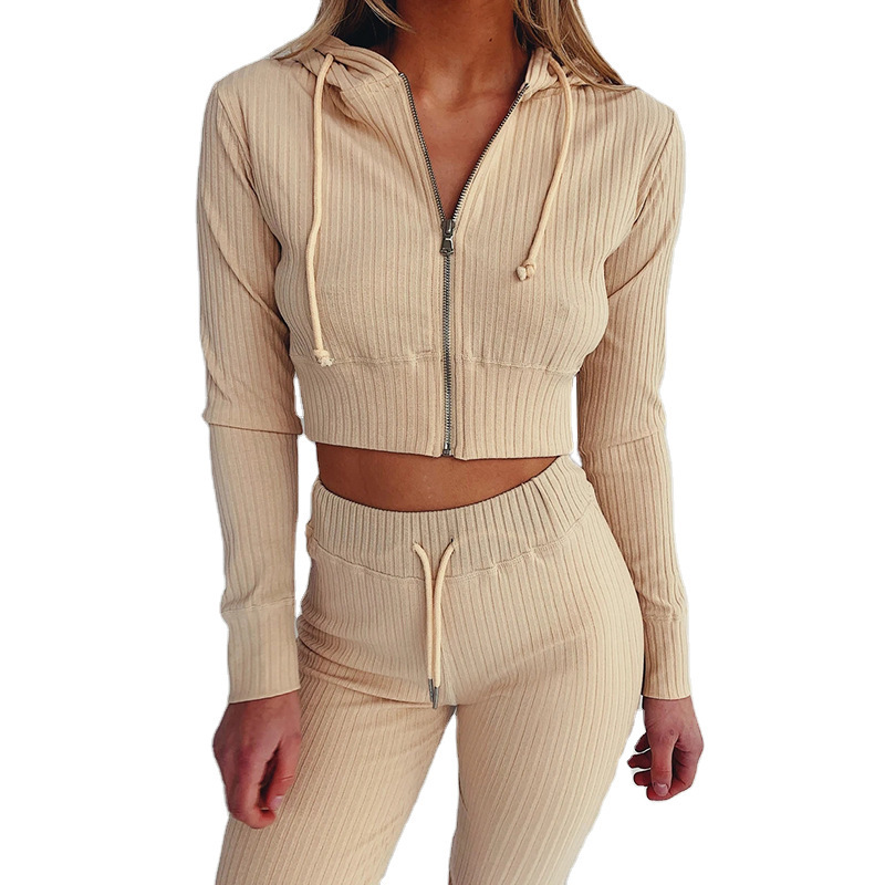 2023 Hot Sale New Design Fitness Spring Matching Sets Plus Slim Street Sexy Long Sleeve Luxury Sweatsuit exercise women 2pcs Set