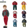Conyson Toddler Boys Winter Cotton Children Formal Shirt Tie Coat+Suspender Pants 2Pcs Suit Kids Christmas Clothing Set
