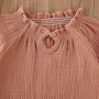 Conyson Newborn Infant Baby Girl Clothes Set Solid Long Sleeve Loose Lace Tops T-shirt Ruffle Shorts Pants Clothes Tracksuit Set