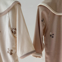 Conyson Baby Girls Romper Flower Long Sleeve Button Jumpsuits Lapel Cuter Infant Baby Boutique Clothes Sets