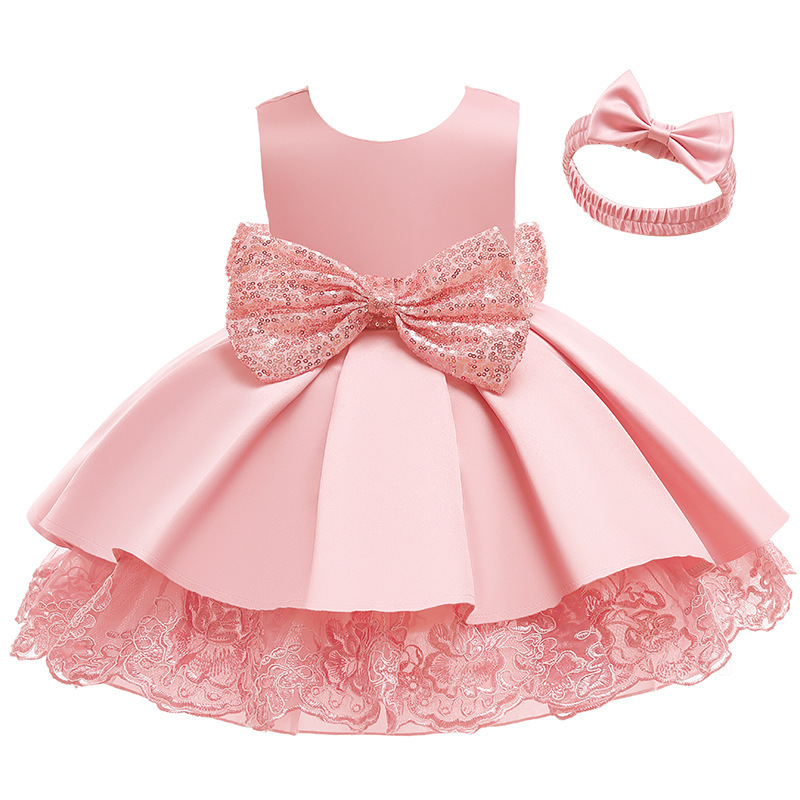 Wholesale Custom O-Neck A-Line baby Sleeveless clothes Kid Girls Boutique Party Dress Kid