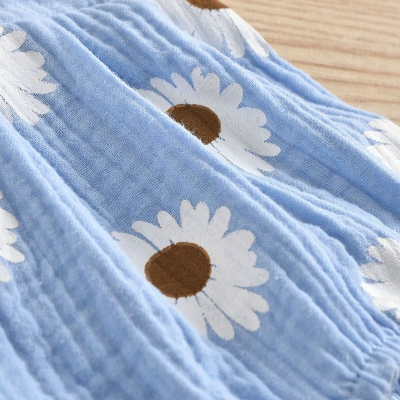 Conyson Infant Baby Bodysuits Sleeveless Vest Cute Flower Printing Boutique Toddler Girls One-piece Clothes Baby Girls Romper