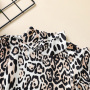 Conyson Infant Baby Girls Spring Casual Dress Leopard Zebra Print Mock-Neck Long Sleeves Outfit Little Girls Knee-Length Dresses