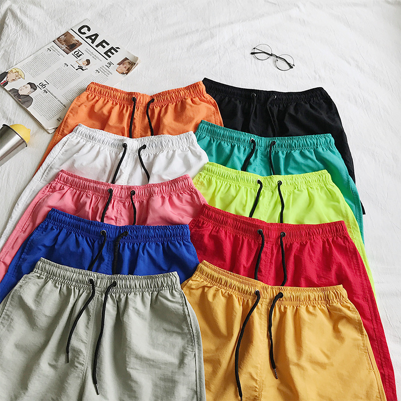 Men Custom Shorts Youth Summer Bulk Athletic Sweatsuit Casual Candy Color Running Fitness Oversize Beach Plus Size Men's Shorts