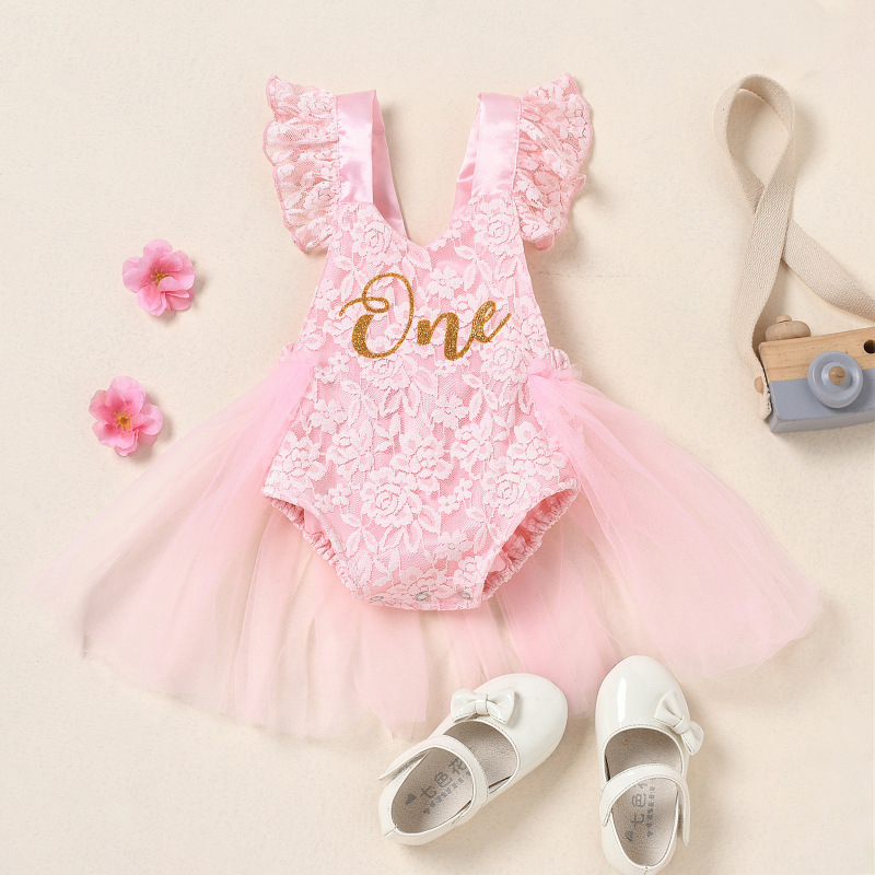 Conyson Lace Summer Cute Kid Baby Girls Romper Lace Off Shoulder Floral Romper Ruffle Bodysuit Jumpsuit girls ruffle Clothes