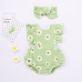 New 2021 Summer Newborn Baby Girl Clothes Sleeveless Romper Outfits Baby Girl Clothes Printed Floral Romper Jumpsuit +headband