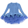 Conyson Autumn Winter Thick Warm Girls Dress Christmas Party Long Sleeve Knitted Flower Kids Sweater Dresses