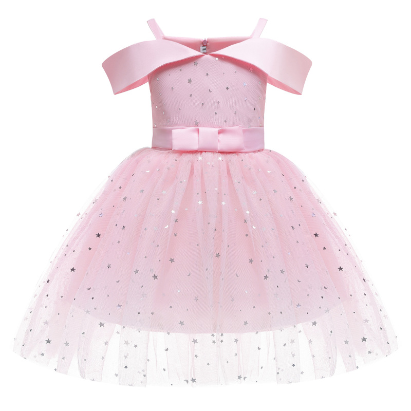 Conyson The Latest Baby Costumes Tulle Boutique Off Shoulder factory direct sale floral Clothing Children's Girls Princess Dress