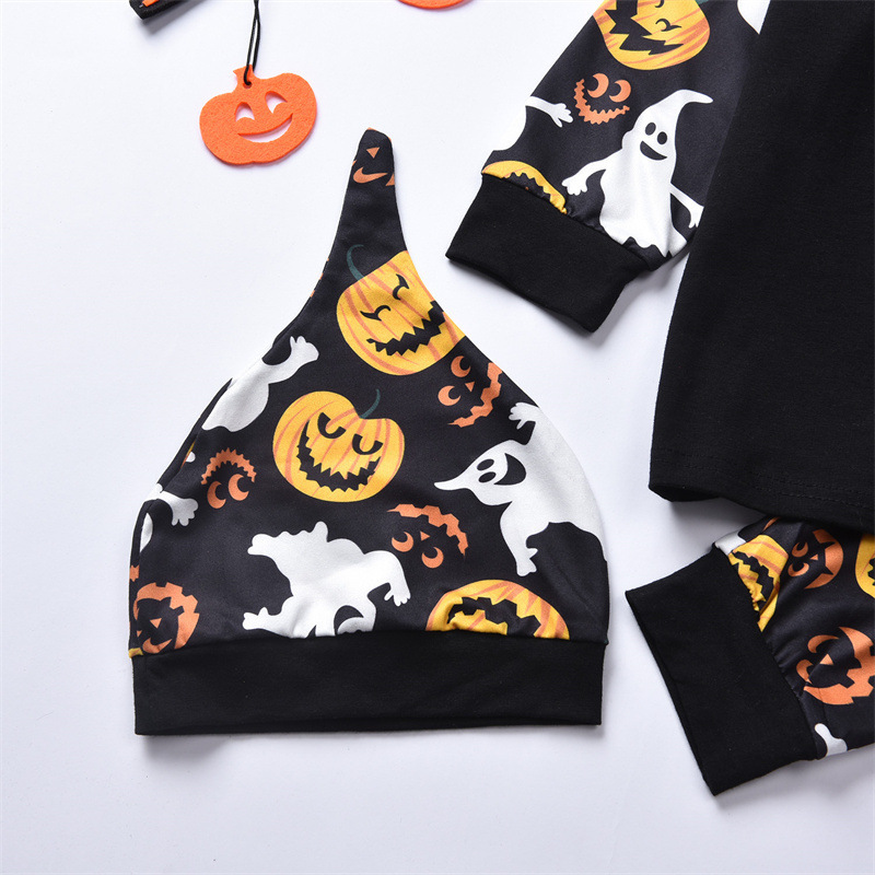 Conyson rts high quality toddler Kids halloween boutique fashion children print clothes baby Children's boy wear Clothing Sets