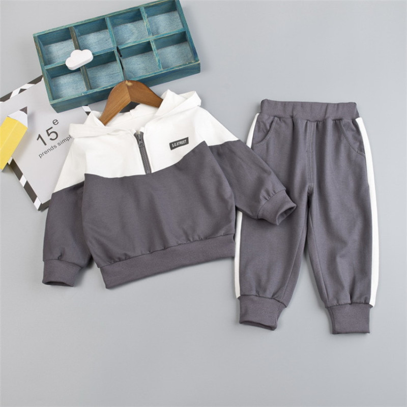 Conyson Spring Cotton Kid Boys Fashion Full Sleeve Hoodie Pants 2pcs Set Fall Sportswear Children's Clothing Sets for Boys