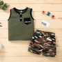Conyson infant suits Toddler Boys 2 Pieces baby children sleeveless tank tops camouflage color kids wear Fashion clothing Sets