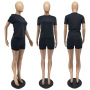 2022 Custom Logo Women Summer Short Set Short Sleeve T Shirt Biker Shorts Sets Skinny 2 Piece Short Set Women Clothing