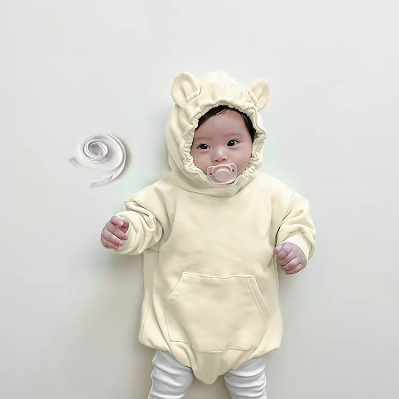 Conyson Wholesale High Quality New Autumn baby romper Solid Cotton Long Sleeve Infant Baby sweatshirt Romper