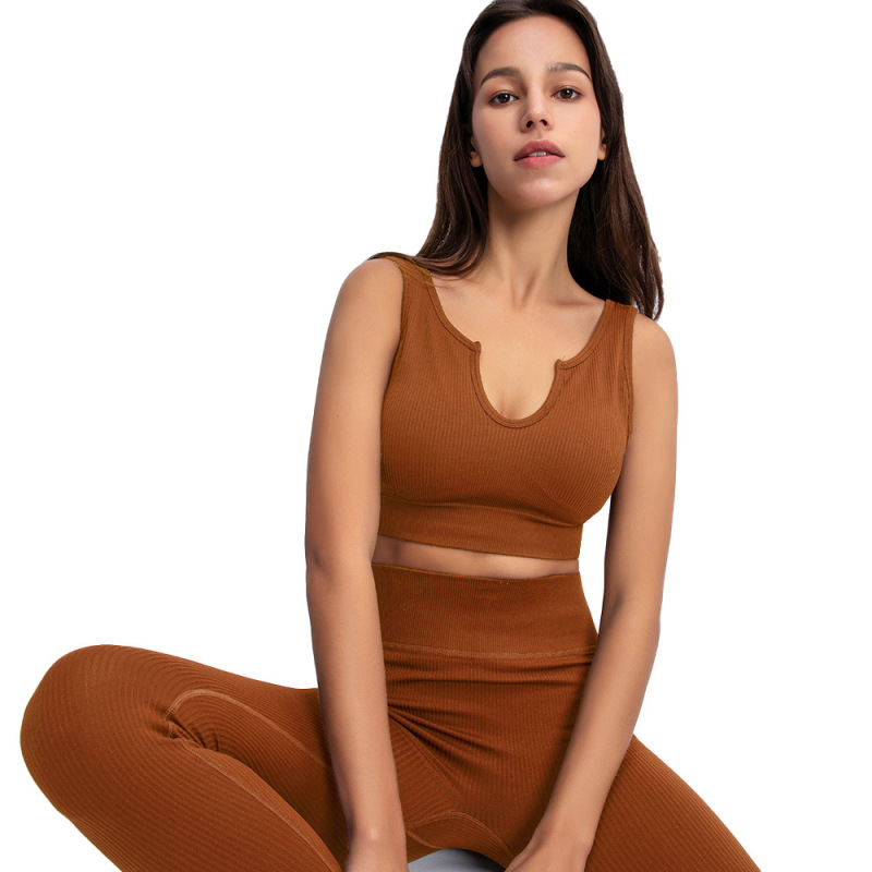 Conyson 2 Piece High Quality Custom Logo Ribbed Seamless Women Gym Active Fitness Legging Bra Wear Yoga Set Fit Sports Casual