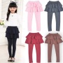 Conyson Wholesales Autumn Winter Baby Girl Leggings Stripe Cotton Solid Colors Matching Lovely Pantyhose Infant pants