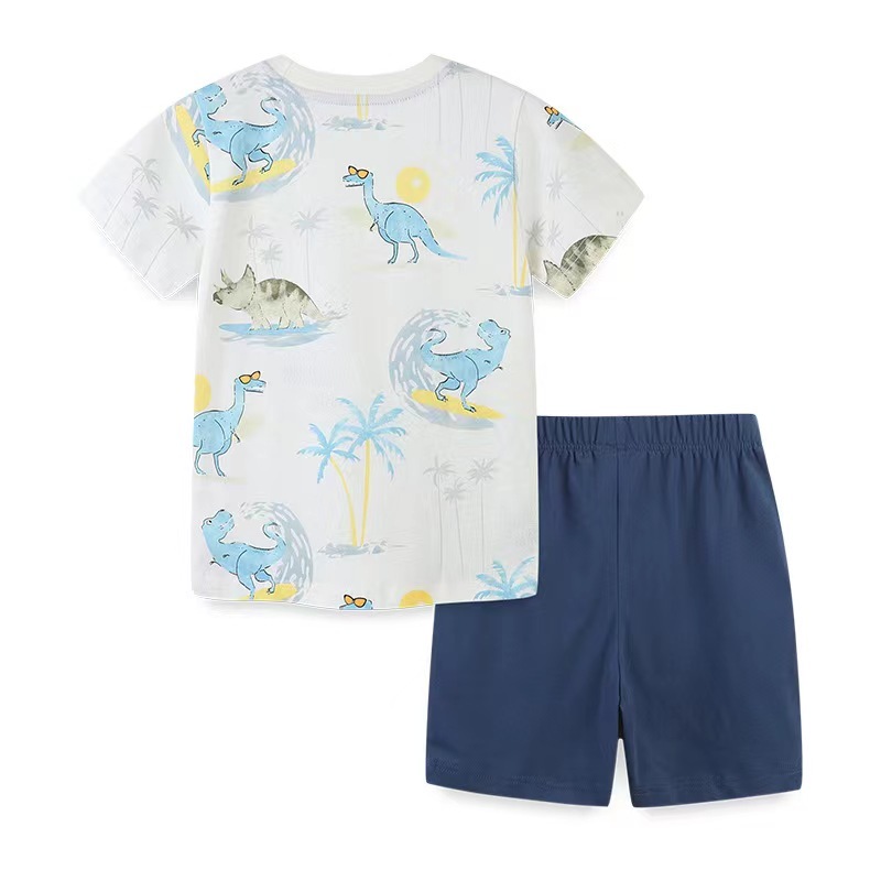 Conyson Wholesale Summer Cotton Kids Boys Clothing Sets Carton Printing Short Sleeve T-Shirts Shorts 2pcs Casual Outfits