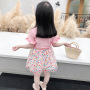 Conyson Summer 2023 New Children's Fashionable Clothes Baby Summer Dress Tulle Skirt Two-Piece Newborn Rainbow Ruffle Girl Set