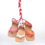 Conyson New popular summer beach flat square toe neon kids girls sandals leather baby shoes sandals