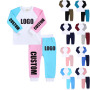 Conyson Custom logo Made Outdoor autumn fashion toddler jogger suit Baby Clothes Kids patchwork clothing Tracksuit Sweatsuit Set