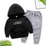 Moletom Infantil Personalizar Logo Personalizado Atacado Conjunto de Roupas Infantis de Alta Qualidade Calça Jogger com Moletom 2pcs Conjunto de Roupas Casuais para Bebês