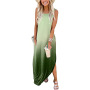 Hot sale fashion Summer casual adult sleeveless gradient color clothes Printed logo Floral Women's Clothing Elegant Lady dresses