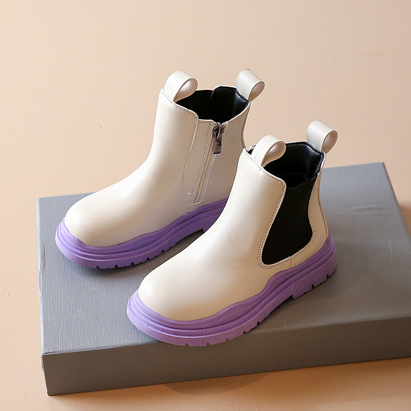 Conyson high quality infant kids korean fashion designer zipper martin boot boy girls autumn winter PU Leather outdoor shoes