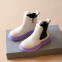 Conyson high quality infant kids korean fashion designer zipper martin boot boy girls autumn winter PU Leather outdoor shoes