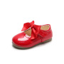 Conyson hot sale fashion spring size 15-30 child slip on Leather PU shoes rubber bottom baby girl princess bowknot dance shoes