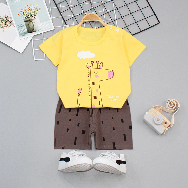 Childern Suits 100% Cotton Children Boutique Clothing Sports Suit Kids Clothes Baby Boy Summer Clothes 2 Pcs Sets