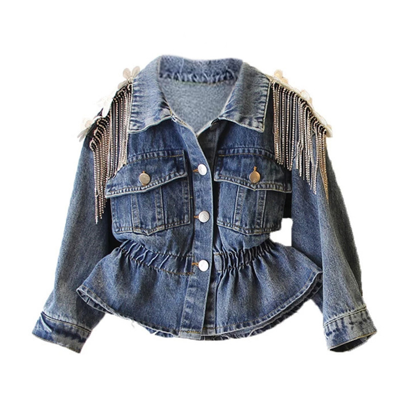 Spring Autumn New Fashion Children Coat Vintage Short Kid Denim Jean Jacket Top For Girl