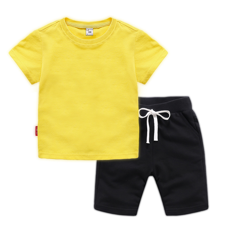 Custom Made Logo Kids Clothing Sets Fashion 2pcs Kids Clothes Set Kids Short Set