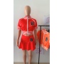 Custom 2 Piece Set Women Summer Skirts Tracksuit Two Piece Set Baseball Style Printings Outfit 2022 Plus Size Women Sets