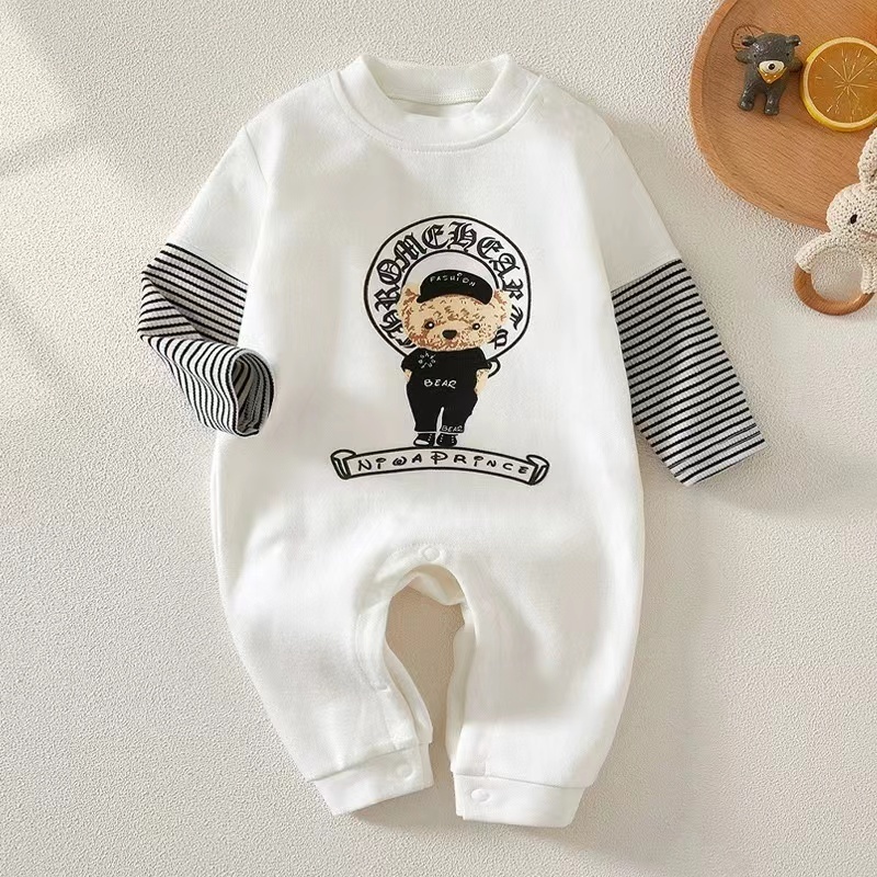 Conyson Stock Lots Low MOQ Spring Autumn Long-sleeved 0 to 1 Years Orgnaic Cotton Eco Friendly New Born Baby Clothing Rompers