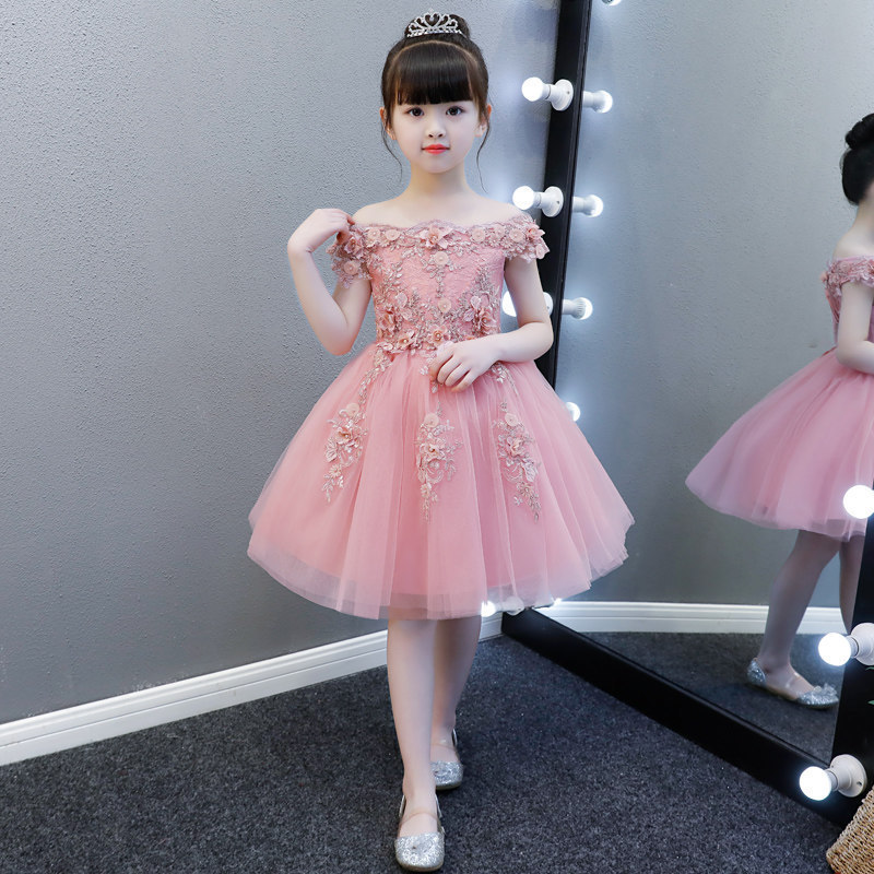 Factory Customization Polyester Cotton Sleeveless Birthday Party Flower Girl Long Mesh Dress