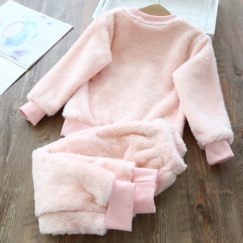 Baby's family suit Flannel autumn/winter baby pajamas for children sleeping clothes with extra thickness for boys and girls