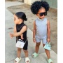 Conyson New Toddler Girl Clothes Customized Logo Girls Solid One Piece Jumpsuit For Little Girls Toddler Bodysuits