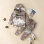 Conyson Kids Two Piece Clothing Set Children's Tie Dye Sweater Hooded Tracksuit Pullover Trousers Boys Two-piece Suit