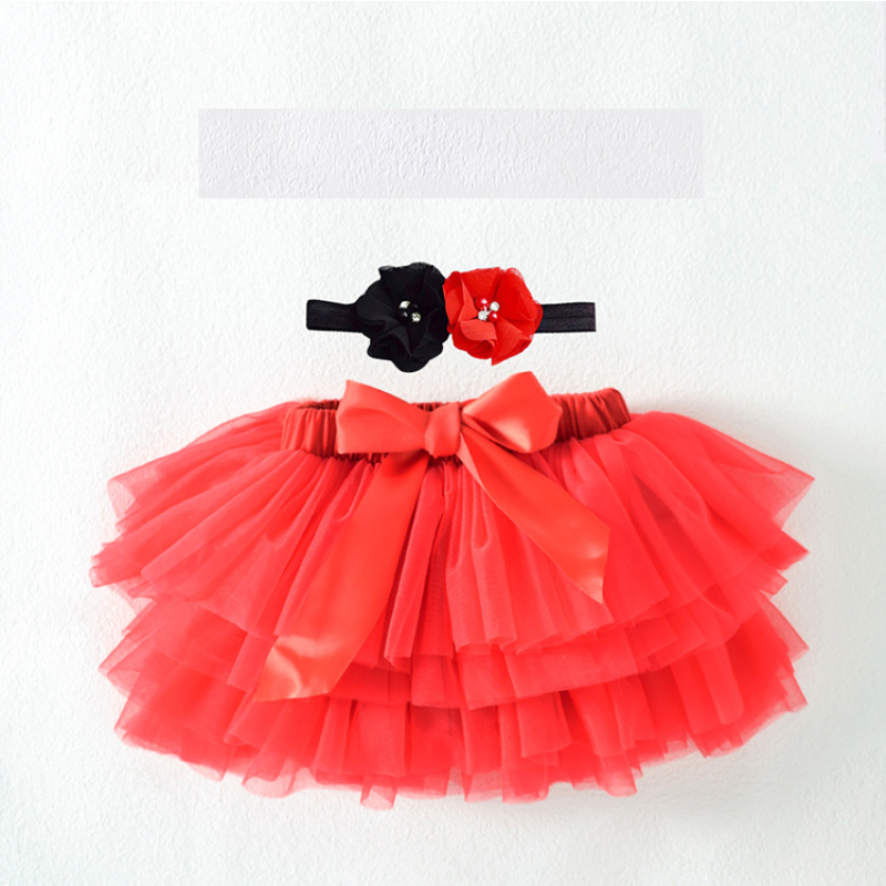 Beautiful Costume Headband Flower Suit Baby Tulle Skirt Baby Girls Skirt Tutu Dress Pretty Short skirt Princess Dresses