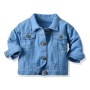 Conyson Spring Fashion Kids Girls Solid Hole Design Clothing High Quality Long Sleeve Children's Boys Clothes Jean Jacket