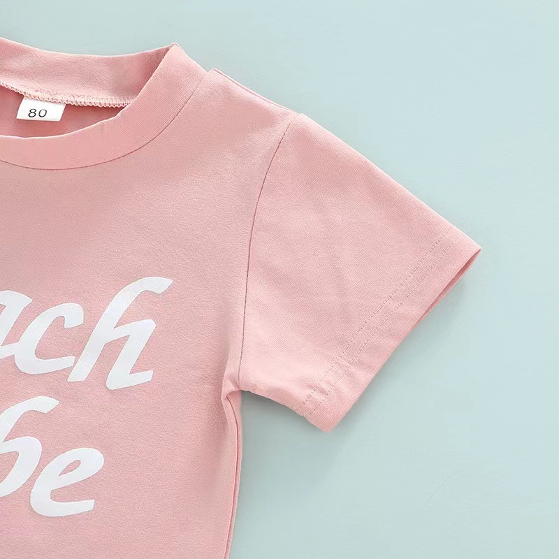 Conyson Fashion Summer Littler Girls Outfits Pink Short Sleeve T-Shirt Long Stripe Flower Pants Kids Girl Casual Clothes Suits