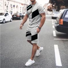 Summer Custom Tracksuit 2 Piece Short Sleeve Loose Fitness Casual Short Sleeve Suit Men'S Shorts Sets Gym Joggers Suits Set