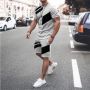 Summer Custom Tracksuit 2 Piece Short Sleeve Loose Fitness Casual Short Sleeve Suit Men'S Shorts Sets Gym Joggers Suits Set