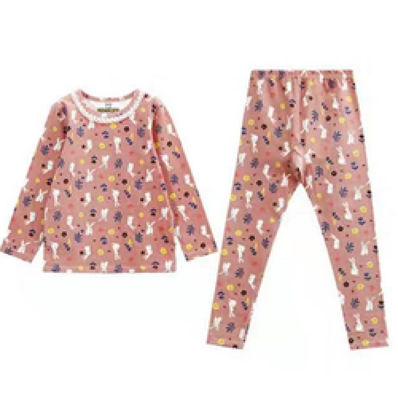 wholesale Autumn Boys kids pajamas Long Sleeve Knitted girls sleepwear set Cartoon baby pajamas kids
