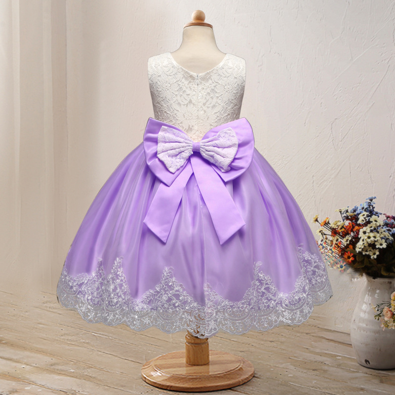 Cute Kids Lace Dress Flower Girl Dresses For 1 Years Old Baby Girl Party Baptism Dress With Hair Band
