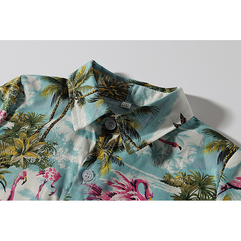 Factory Wholesale Custom Button Lapel Print Cotton Casual Children Boy Fashion Shirt