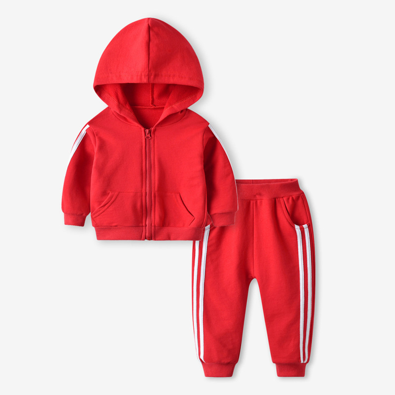 Custom Made Outdoor Wholesale toddler hoodie jogger suits Baby Clothes Kids zipper cotton clothing Tracksuits Sweatsuit Sets