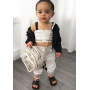 Conyson Mesh Zip White Cotton Tank Top High Waist Long Jogging Pants Workout Clothing Toddler Baby Girls 2pcs Tracksuit Set