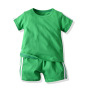Conyson wholesale Custom Summer Children's Short-Sleeved Pullover Stationary Multi-Color Two-Piece Children's Clothing Kids Set